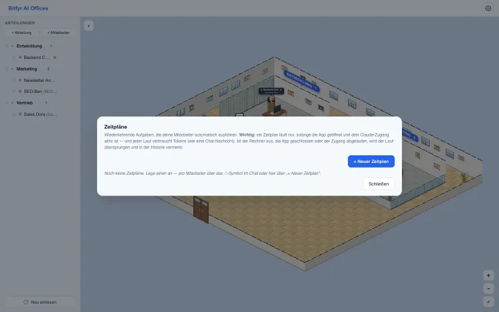 AI Offices – Zeitpläne für wiederkehrende Aufgaben