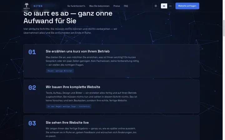 Mihikopoa Sites – So läuft es ab, in drei Schritten