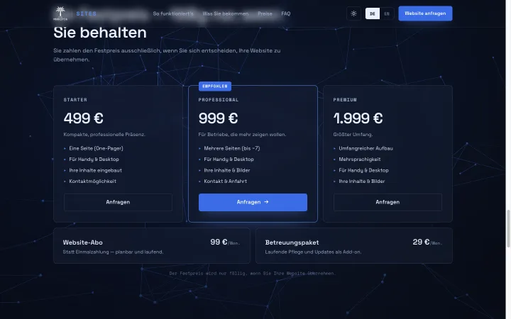 Mihikopoa Sites – Festpreis-Pakete